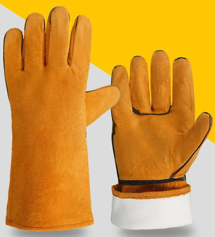 Welding Gloves Heat/Fire Resistant Gloves Durable Leather Gloves for BBQ,Oven