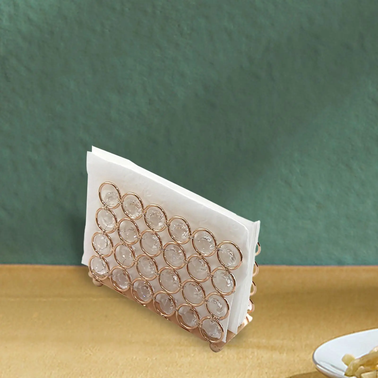 Creative Napkin Holder Tissue Box Holder Gold Crystal Square Vertical Tissue Holder Restaurant Hotel Metal Tissue Holder Board