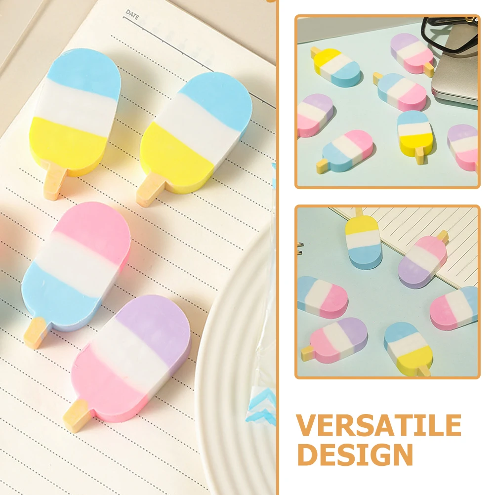 24 قطعة ممحاة كريمية صغيرة لطيفة وحساسة ممحاة قلم رصاص كرتونية محمولة رائعة للرسم مستلزمات الطلاب