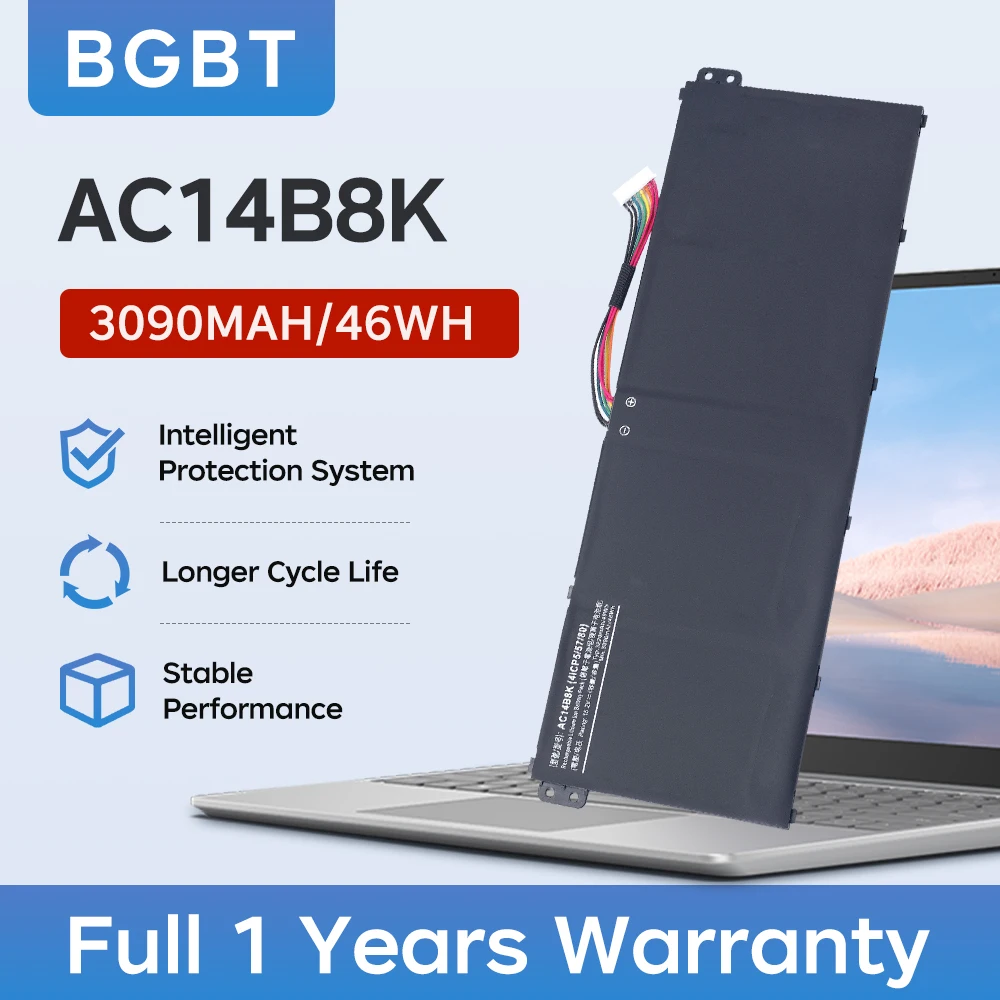 BGBT AC14B8K Battery for Acer Nitro 5 AN515 AN515-51 Aspire RV3-372T R5-571T R7-371 ES1-511 SWIFT 3 SF314 Chromebook 15 Series