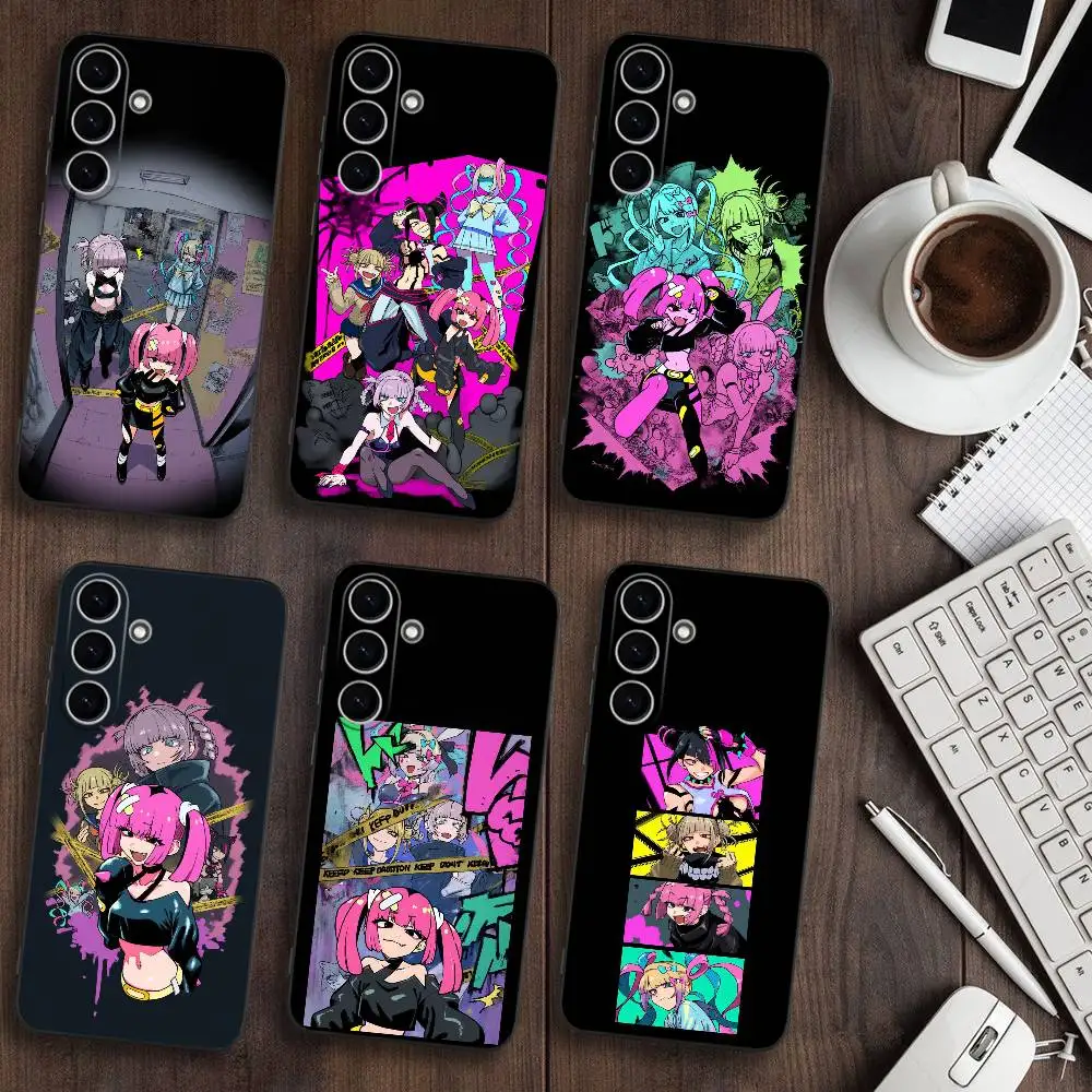 Gang of Stupid Girls 電話ケース Samsung Galaxy A73、A72、A71、A70、A53、A52、A51用、ソフトブラックシェル