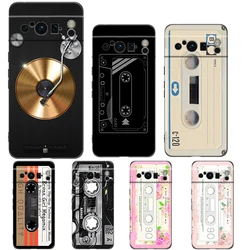 Retro Vintage Old Cassette Tape Phone Case For Google Pixel 8 7 6 Pro 8A 6A 7A 5G Soft Silicone Shockproof TPU Black Cover
