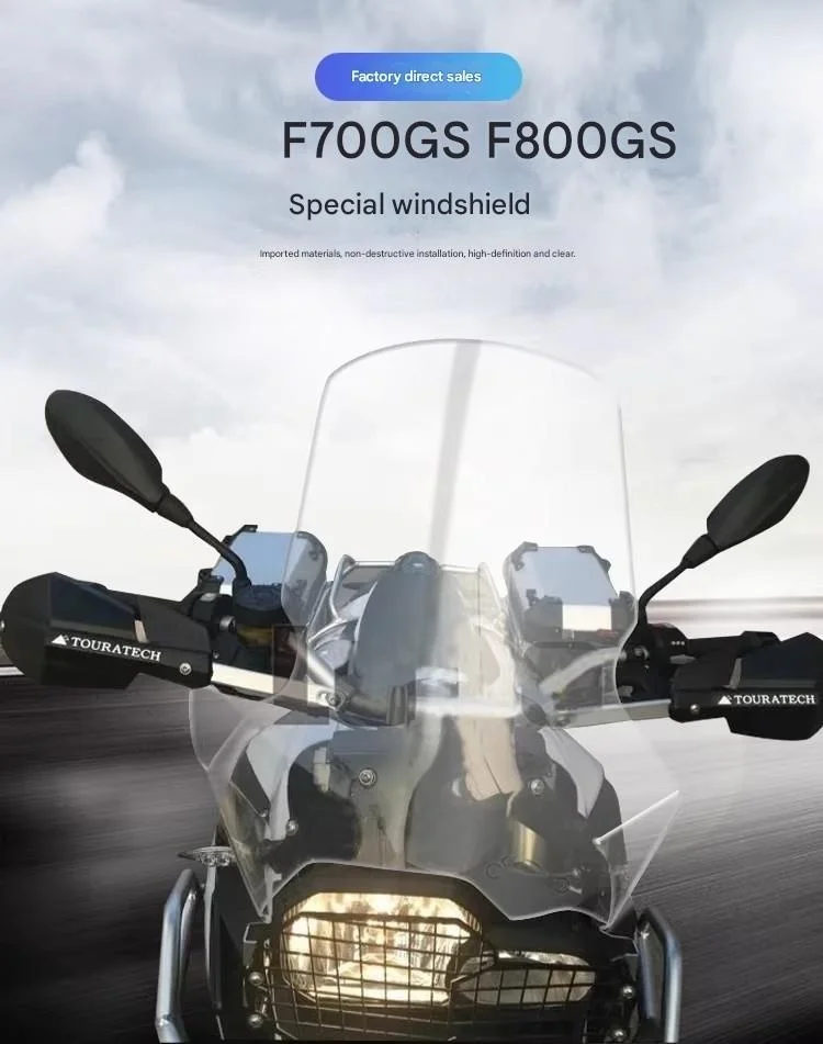 FOR Motorcycle Touring Heightened Windshield for F700GS F800GS Aerodynamic Tuning Wind Vibration Resonance Reduction Modificatio