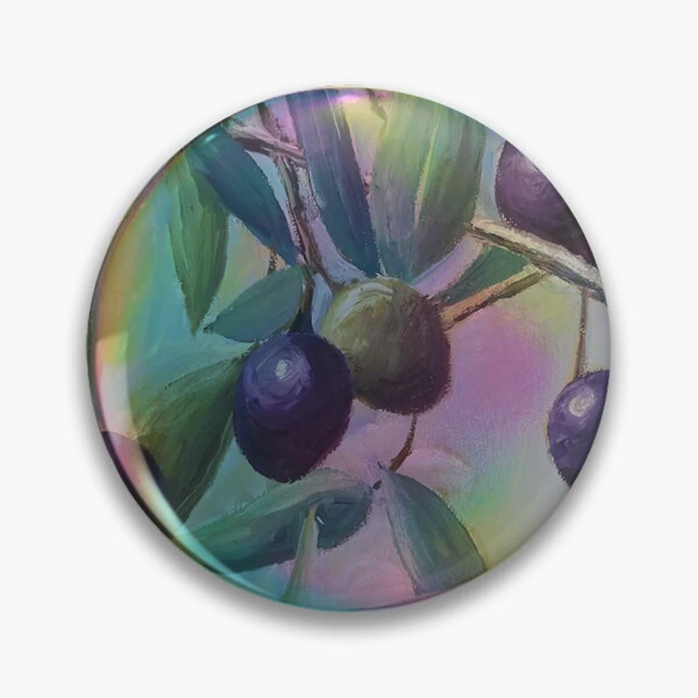 olives from Nyons Pin Holographic Star Heart Pin Brooches Laminated Button Fashion Accessory
