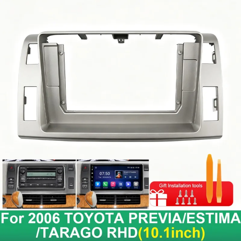 Car Radio Fascia Frame For Toyota Previa Estima Tarago 2006 RHD 10.1 Inch Android Stereo Dashboard Panel Trim Kit