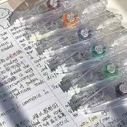 Highlighter Tape for Kids Cute Simplicity Solid Color Correction Tape Style Highlighter Marker Scrapbook Stationery Tape