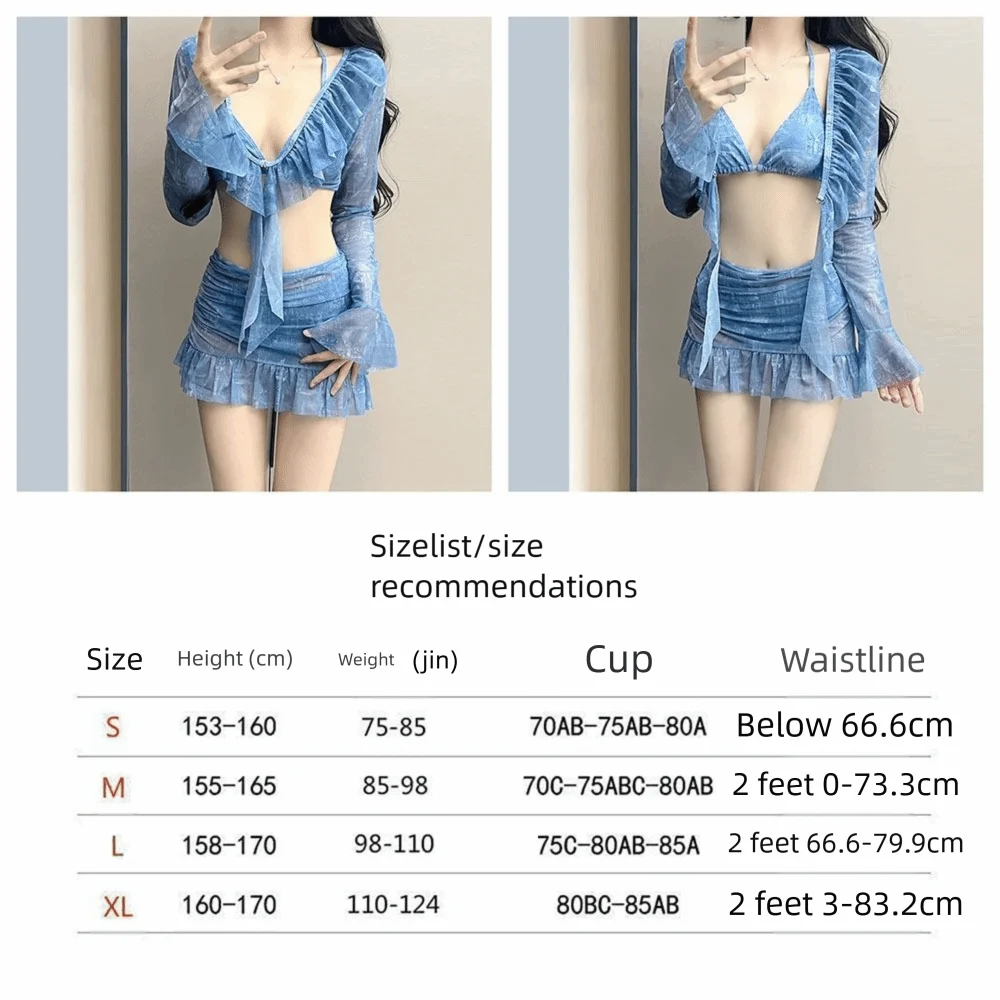 Conception Sexy licou cou Bikini fendu Bikini minceur coupe deux pièces Bikini à manches longues licou cou à manches longues maillots de bain vacances