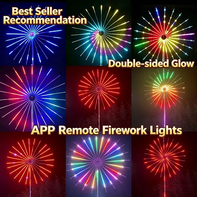 RGB Dancing Firework Light Built‑in Stereo Speaker Outdoor Decor Lamp