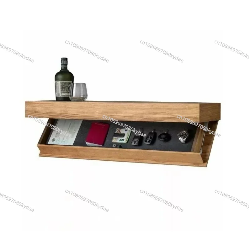 Wood Floating Wall Shelves Magic Flap Hidden Shelf with Secret Compartment Wall-mounted Storage Wood Furniture Storage Box