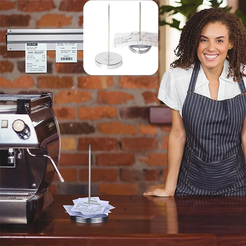 Stainless Steel Straight Rod Paper Memo Holder Spike Stick For Bill Receipt Kitchen Accessories