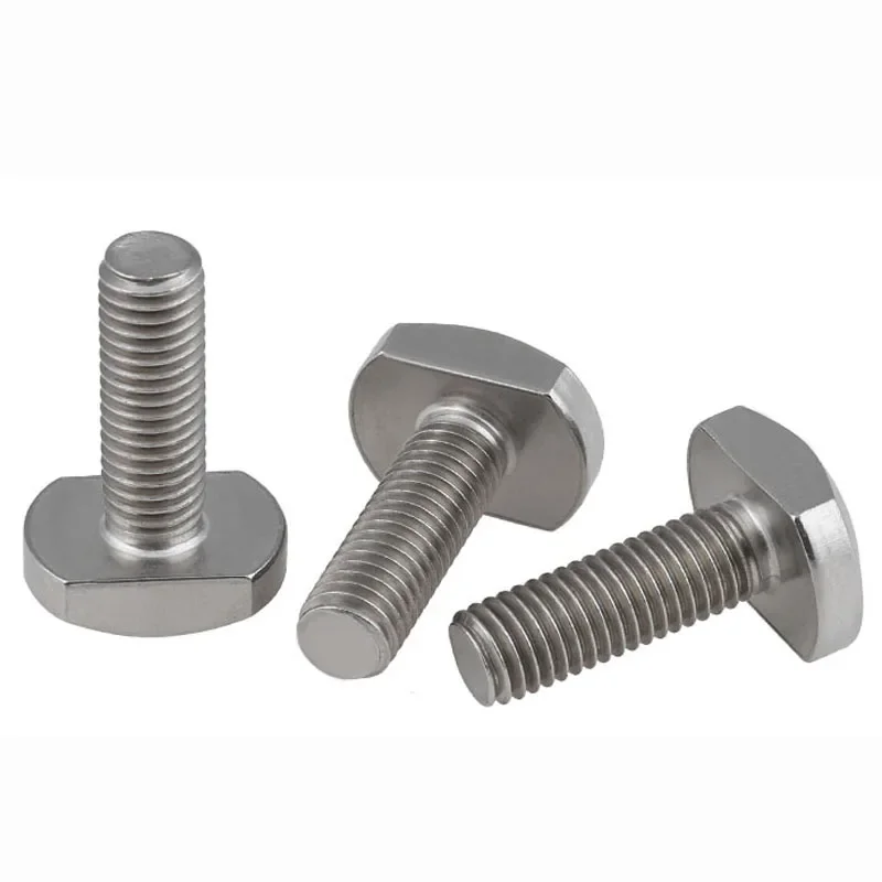 304 Sekrup Kepala Persegi Sekrup GB37 T Baja Tahan Karat Baut Kepala Palu untuk T-slot M5 M6 M8 M10 M12