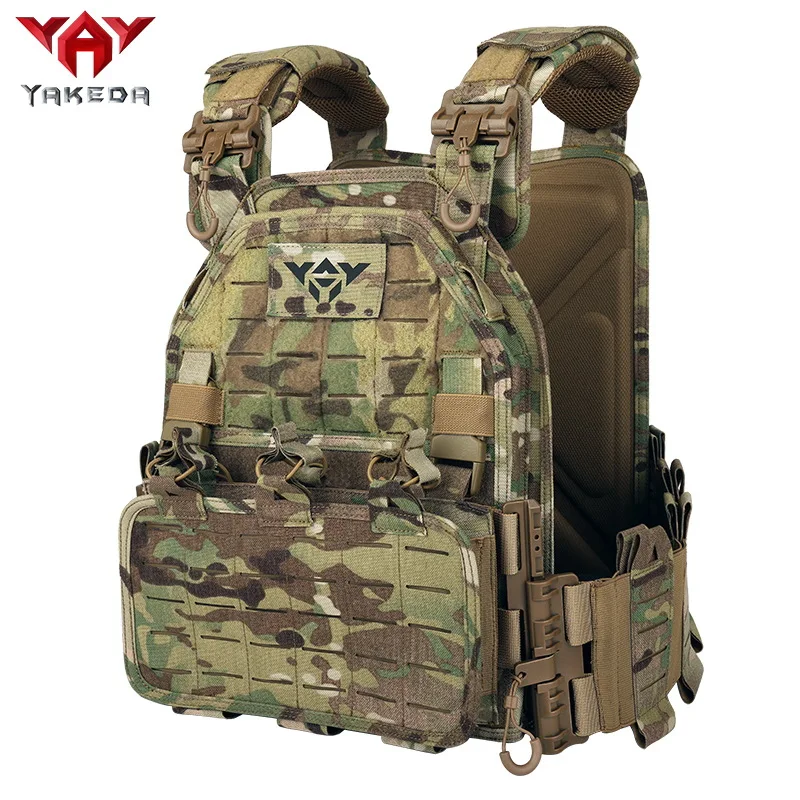 YAKEDA 6094 Gilet tattico leggero 500D nylon rinforzato con cuciture a barra, funzionamento nascosto a basso profilo