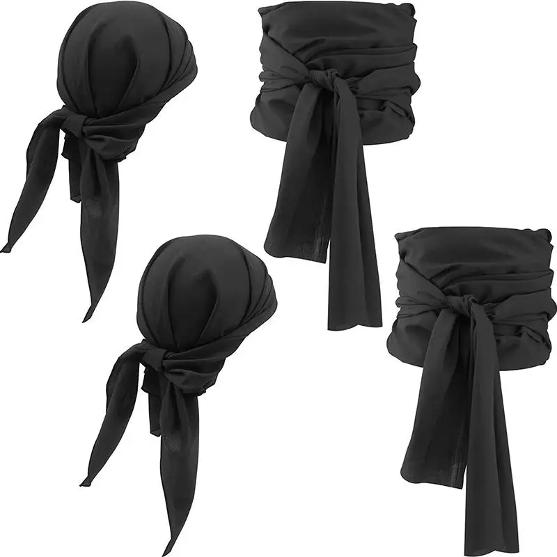 Pirate Cosplay Costume Hat Head Scarf Belt Medieval Renaissance Vintage Pirates Women Men Headband Waist Belt Halloween image 3