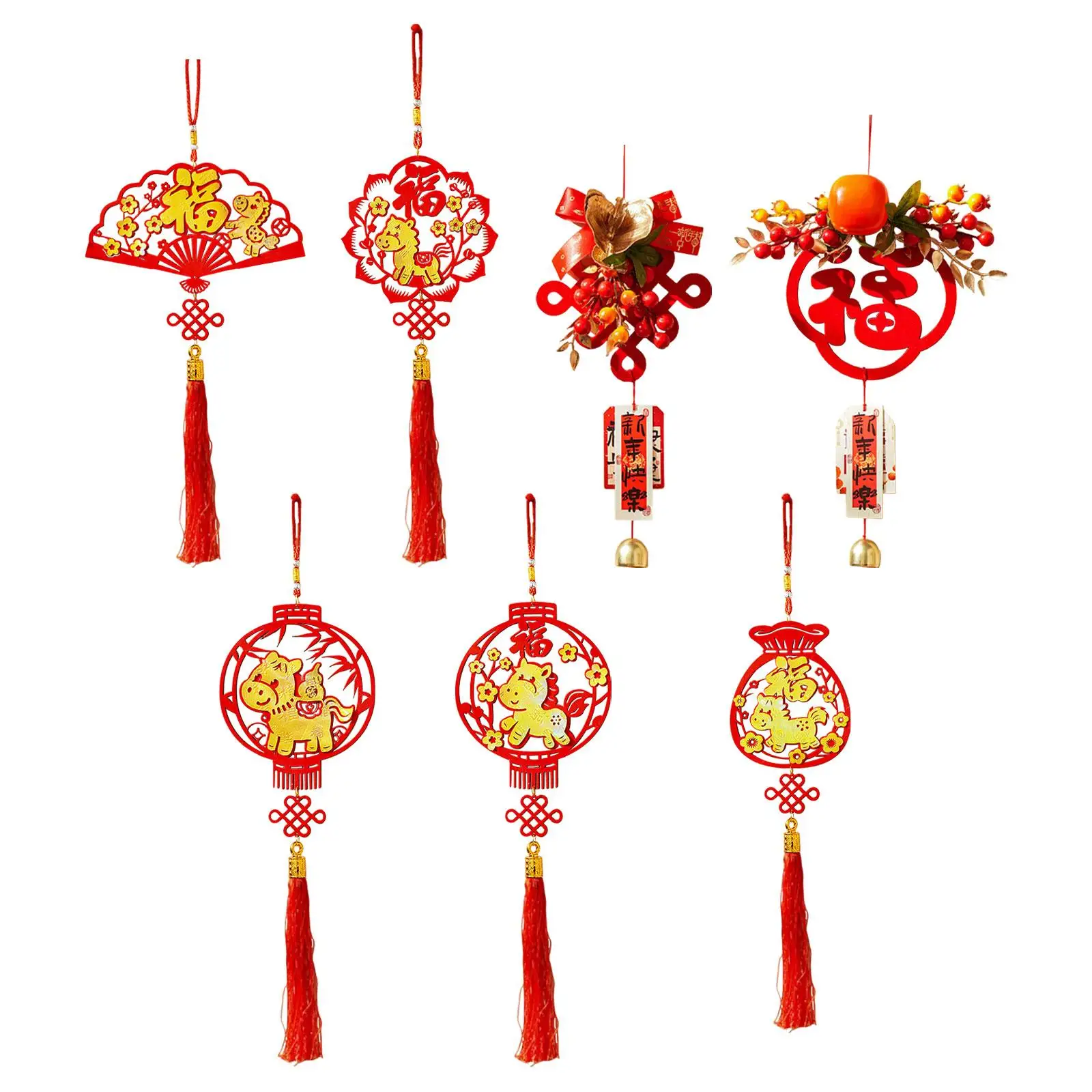 

Китайский Новый год, подвесное украшение, счастливый кулон, лунный новогодний орнамент, традиционное украшение для праздничной двери, спальни, праздничной вечеринки