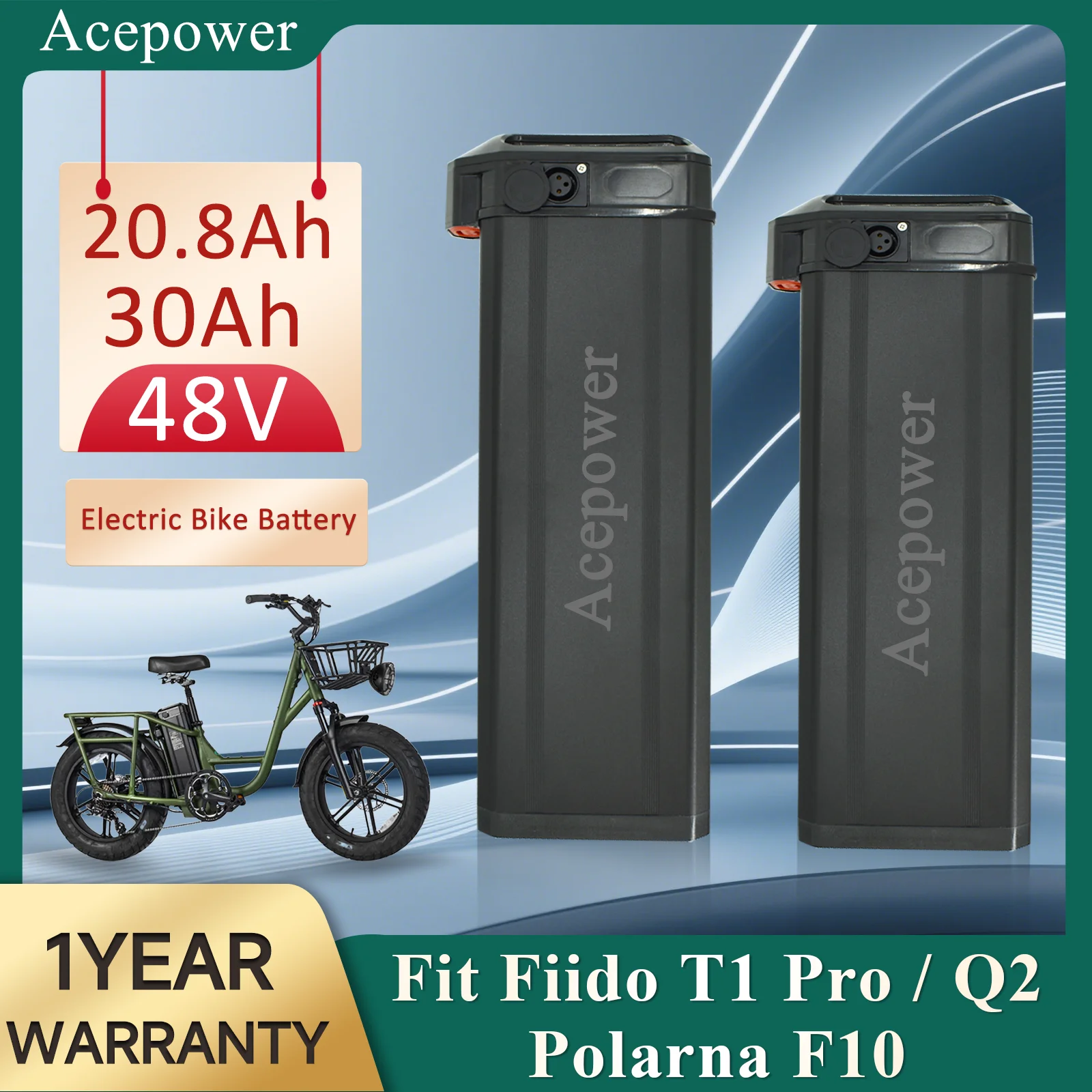 

Аккумулятор для электровелосипедов Fiido T1, Heybike Explore, Vivi Z8, Wallke H6, Engwe O14, 48В 20.8Ач 30Ач, складные аккумуляторы для электровелосипедов Fiido