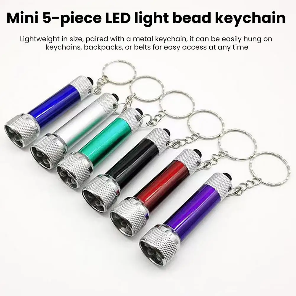 Mini Flashlight Keychain Portable Led Keychain Flashlight with Whistle Compass Lightweight Outdoor Emergency Tool for Hiking