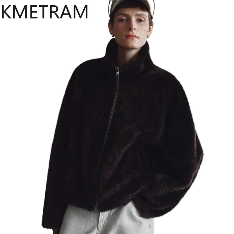 

Двусторонняя меховая куртка из натуральной шерсти и овчины, женская шуба с рукавами «летучая мышь», зимняя одежда в стиле Old Money, женская одежда 2025 шуба