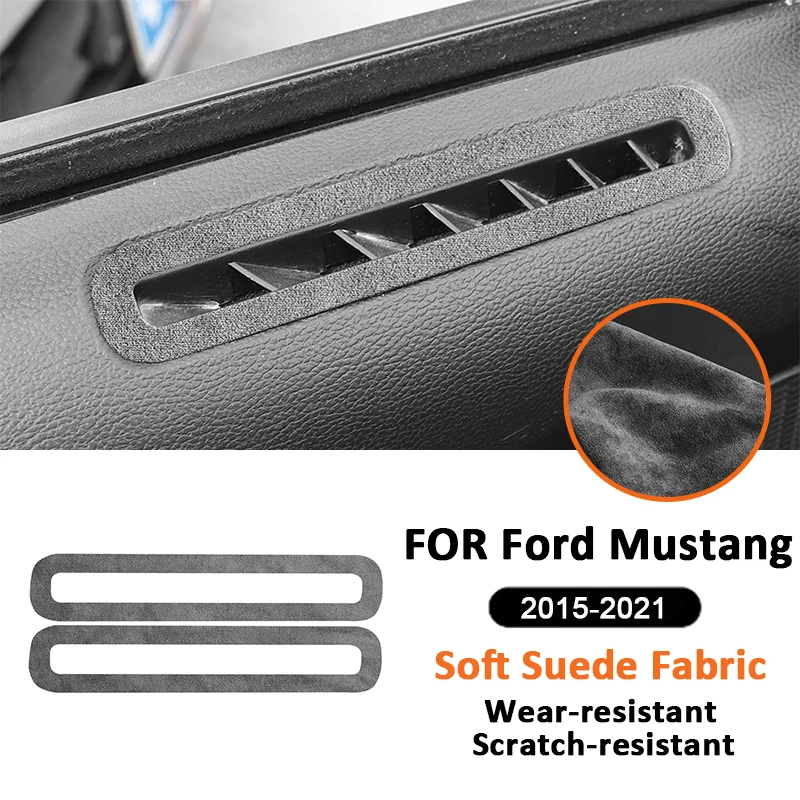 

For Ford Mustang 2015-2021 Soft Suede Fabic Car Door Side Air Outlet Vent Trim Frame Decoration Sticker Interior Accessories