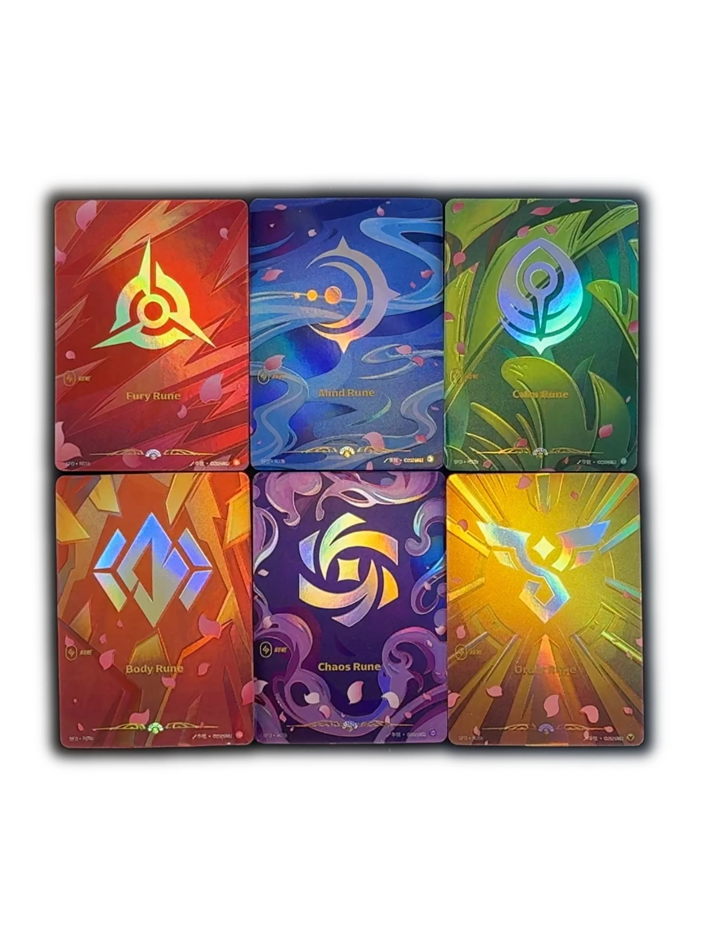 LOL 6-12 szt./zestaw Riftbound SFD Seria R Fury Mind Calm Body Order Chaos Angielski Zestaw Kart RUNE Teksturowane Karty z Folią Gra Karciana Zabawki — 2