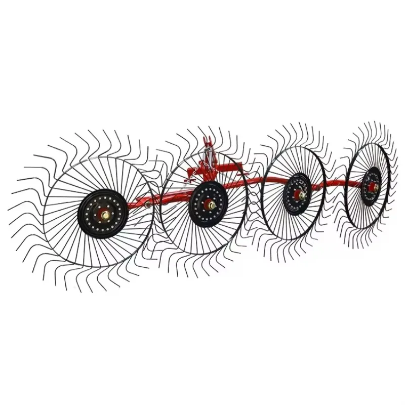 tractor-mounted 20 horsepower heavy-duty four-wheel agricultural implement grass collector with bearing grass collector