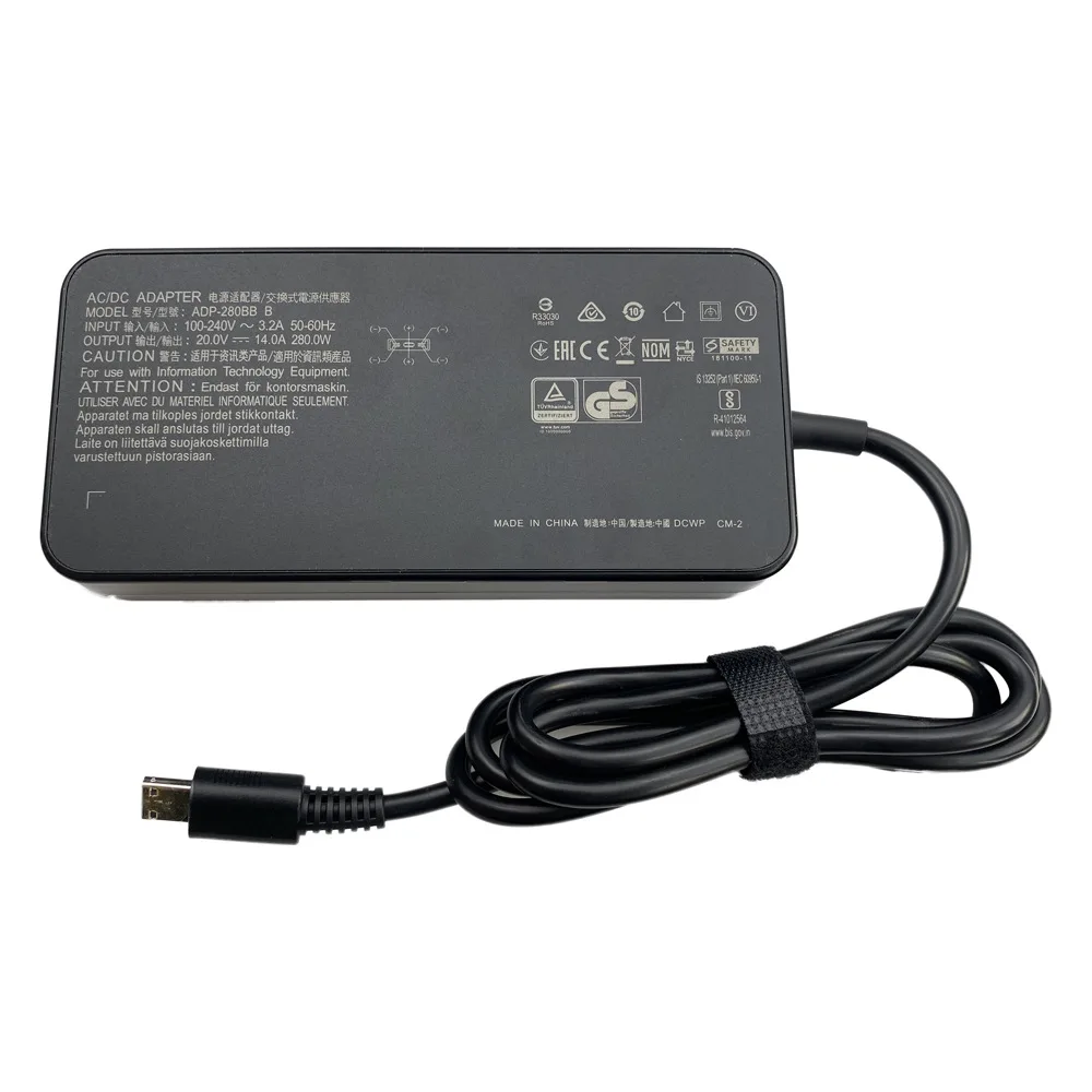 GE76 GE66 GP76 GS7 Laptop 280W Power Charger 20V 14A AC Adapter with EU Plug - High-Speed Charging for Gaming Laptops