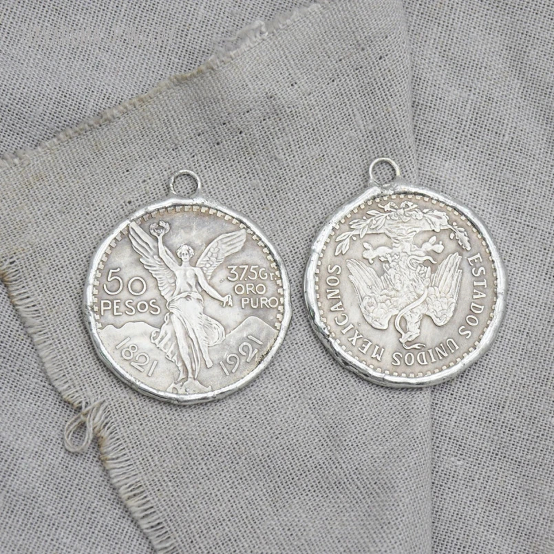 

10Pcs Angel Coin Pewter Medallion Pendant Solder Handmade Jewelry Finding Keychain Keyring Charm