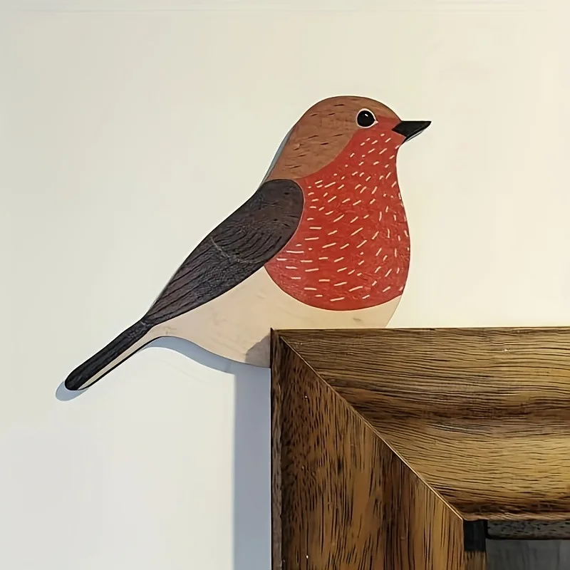 

Wooden Bird Wall Decoration Handcrafted 2D Design Bohemian Style Vintage Wood Art Collectible Ornament Living Room Decoration