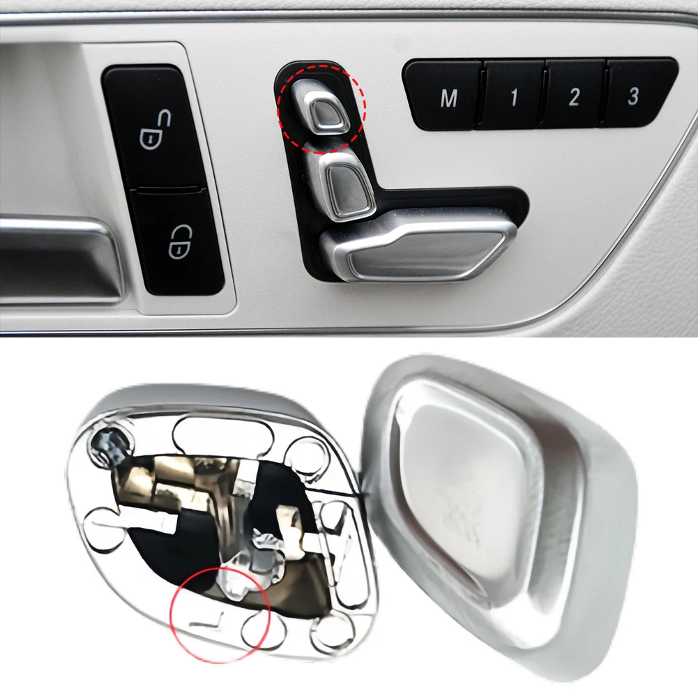 Ajuste del reposacabezas del asiento del coche, cubierta del interruptor embellecedor 2129059600, botón del reposacabezas del asiento del coche para Mercedes Benz GLE GLS W166 W292 2015-2019