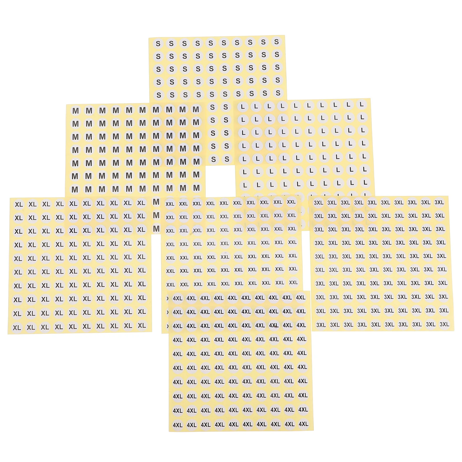 

7000Pcs Clothing Size Stickers Round Self Adhesive Garment Labels Waterproof Apparel Size Tags for Store S M L Xl Xxl Xxxl Xxxxl