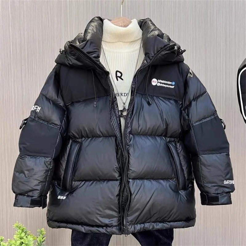 Boys Down and cotton Jacket Windbreak Outerwear 2024 Letters Thicken Winter Autumn Warm Teenagers Christmas Gift Children\'s Clot