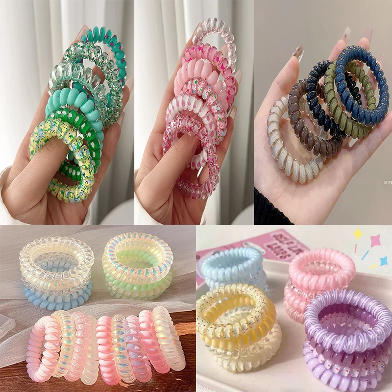 

High Ponytail Holder Do Not Tangle Hair Telephone Cord Hair Ties Elastic Multicolor Fresh Versatile High-end Hair Accessories