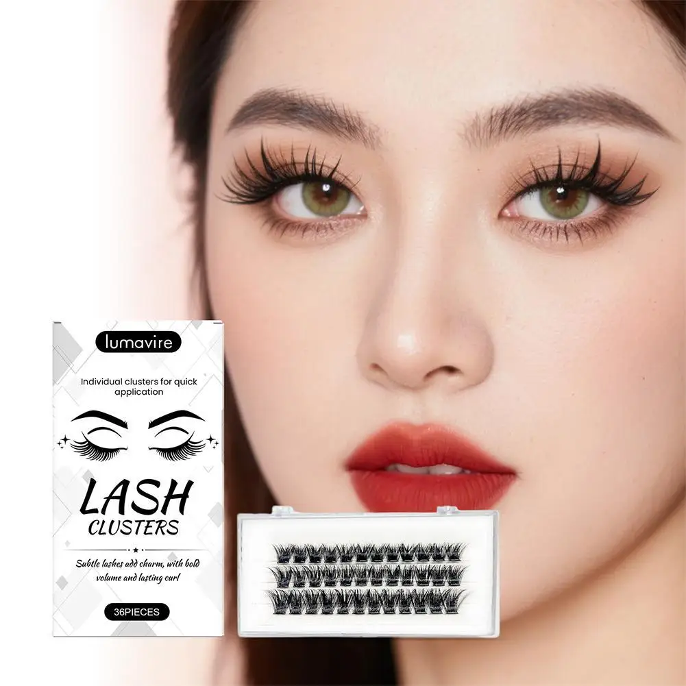 

1set No Glue False Eyelashes Double-Pointed Sunflower Lashes Natural Fluffy DIY Lash Extensions No Glue Self-Adhesive