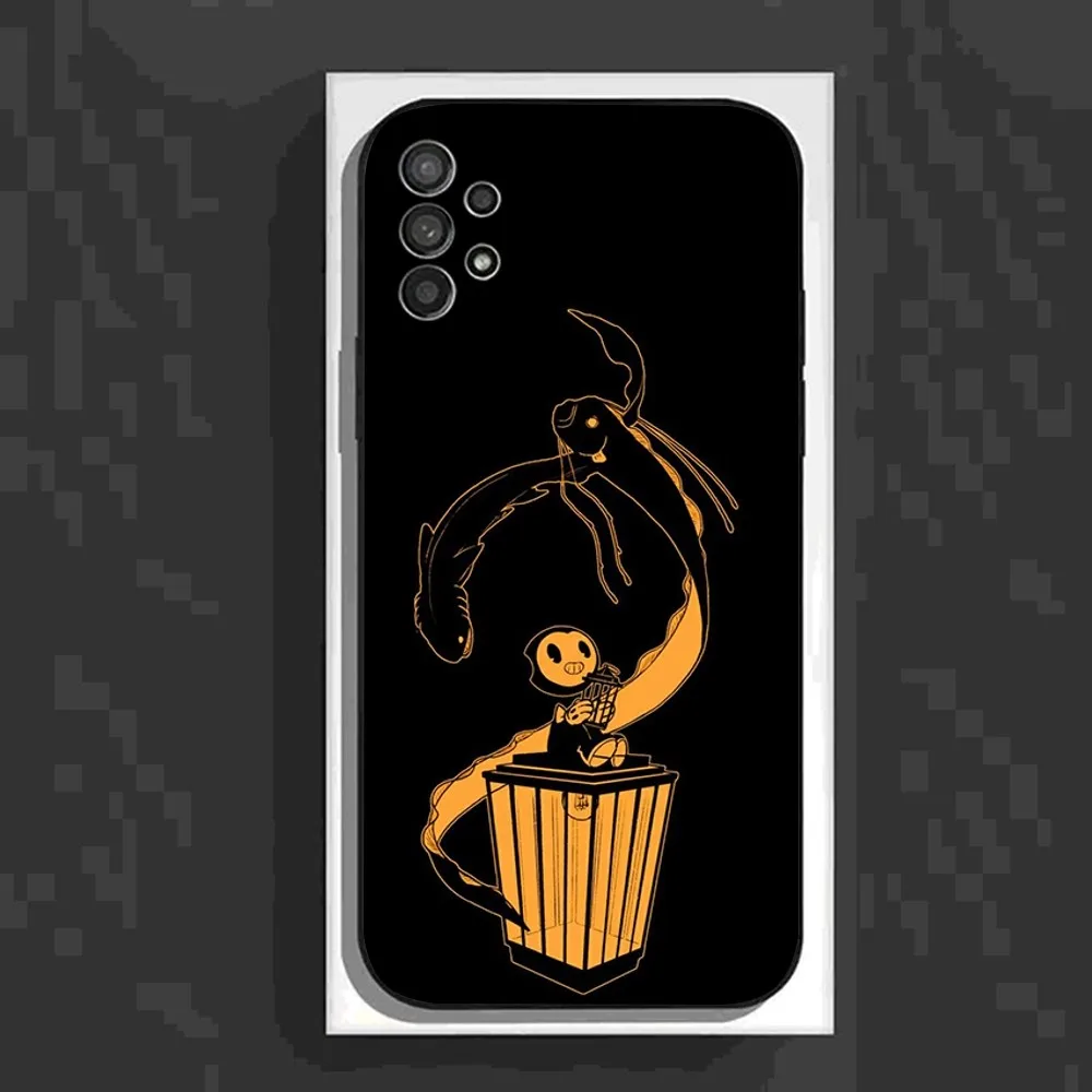 B-Bendy The Ink M-Machines Phone Case For Samsung Galaxy A13,A21s,A22,A31,A32,A52,A53,A71,A80,A91 Soft Black Cover