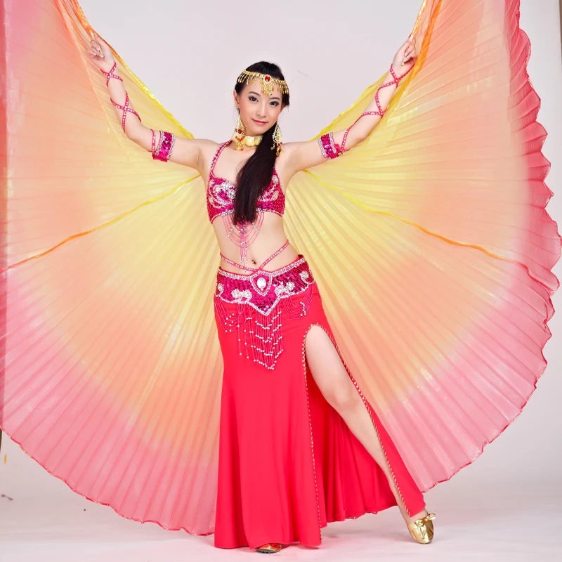 Egyptian Oriental Dance Performance Isis Wings Prop 3color butterfly isis wing Belly Dance Wings Wear Accessory Women with stick