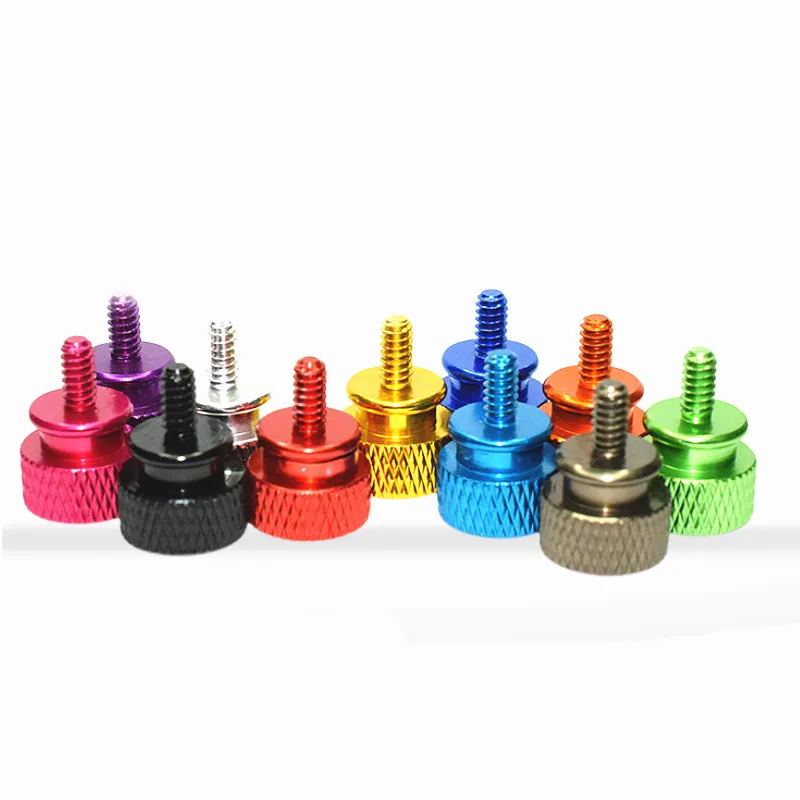 5/10pcs M3 M4 6#32 Colourful Aluminum Alloy Knurled Thumb Screws Computer Case Side Panel Hard Disk Tighten Hand Screw