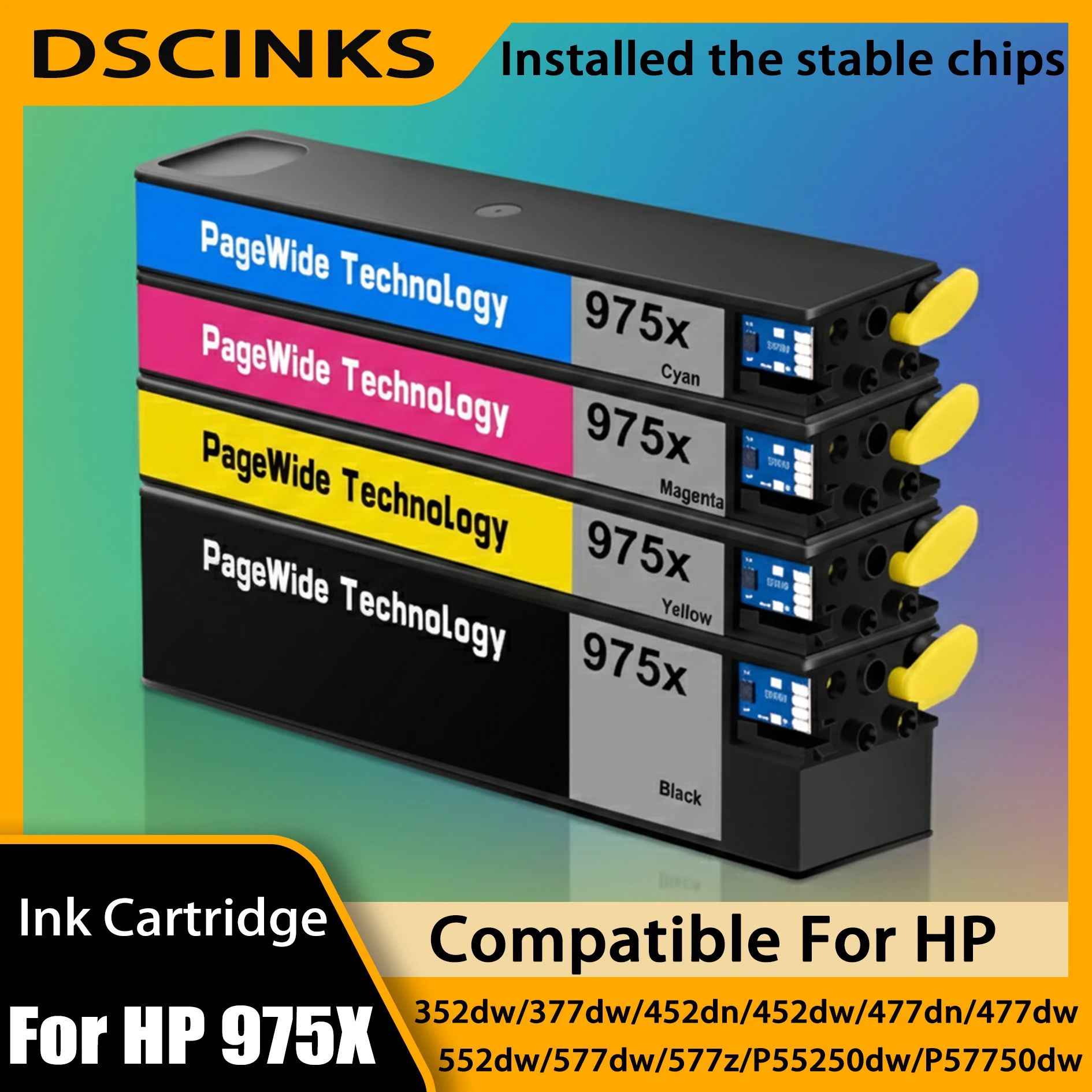 خرطوشة حبر HP 975X 975-X لطابعة HP PageWide 77dn 452dw 452dn 477dn 477dw 552dw 577z 577dw المدارة P55250dw P57750dw