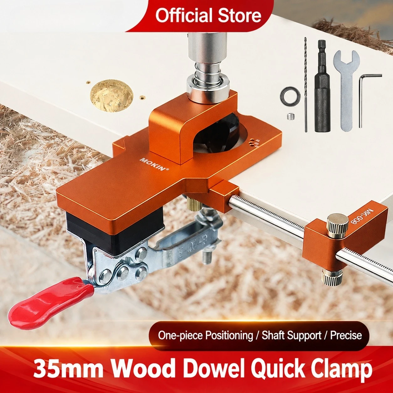 35mm Hinge Boring Jig Cabinet Door Hinge Hole Puncher Woodworking Drill Guide Adjustable 3-Hole Spacing Quick Clamp