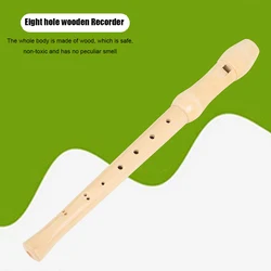 8 Hole Recorder  Wood Color Wood Flute Is Suitable for Children & Adults to Learn Musical Instruments Flute