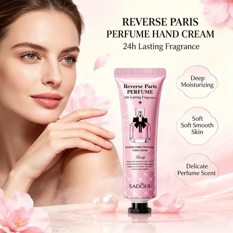 30g*5 Paris Reverse Love Fragrance Hand Cream, Refreshing and Easy to Absorb, Non-Sticky after Application, Compact and Portable, On-The-Go Hand Care
