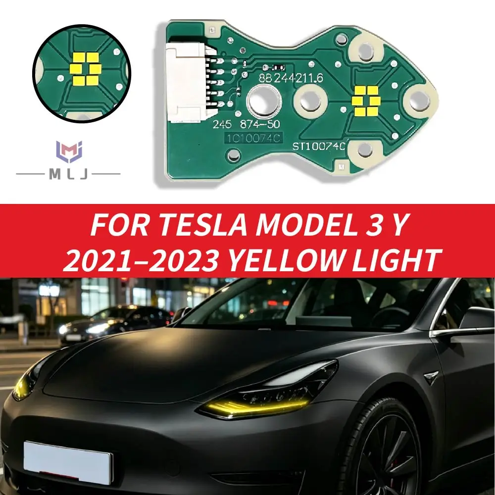 

Желтые светодиодные модули DRL (ангельские глазки) для Tesla Model 3 и Model Y 2021-2023: Запасные части и аксессуары для автомобиля