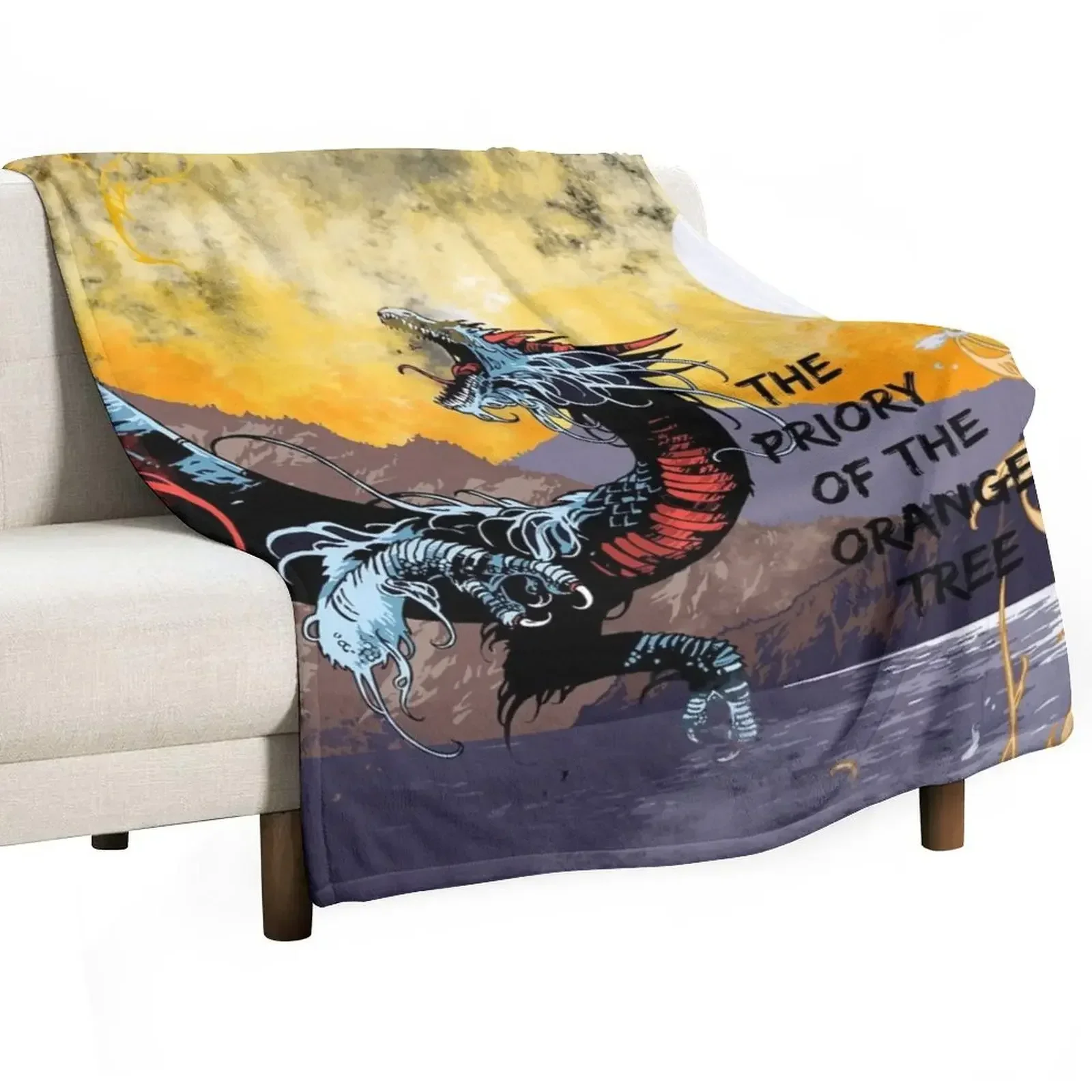 priory of the orange tree word Throw Blanket sofa bed Decorative Sofas Furrys Blankets