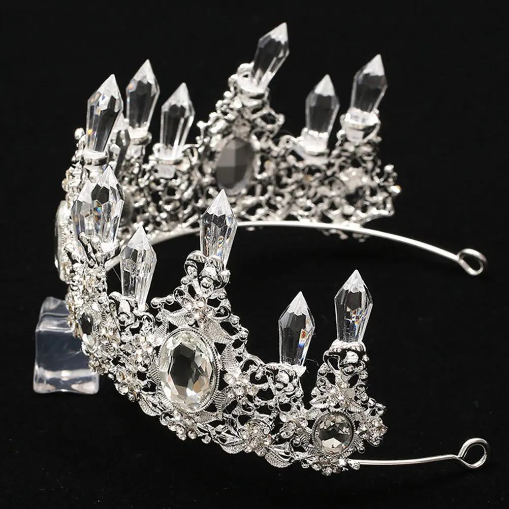 

Silver Crystal Birthday Crown Elegant Chic Wedding Tiara Cake Decoration Headdress Cake Topper Wedding Tiara Crown