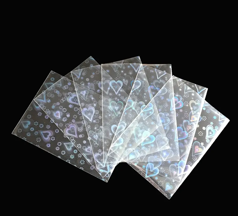 100PCS AEGIS GUARDIAN Broken Gemstone Laser Holographic Card Sleeves YuGiOh Idol KPOP Photo Card Sleeve Foil Binder Film Tarot