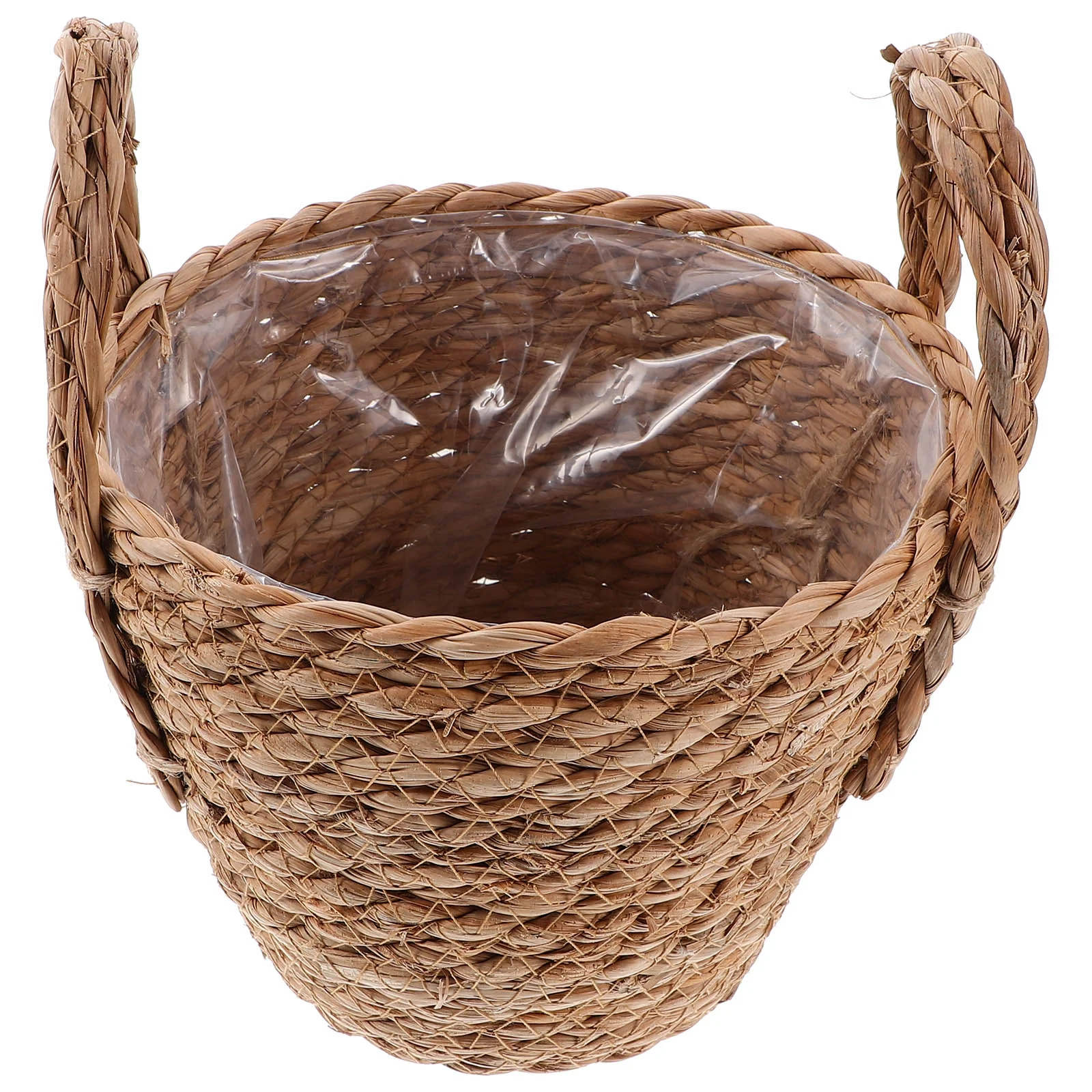 Creative Plant Pot 20CM Diameter Seagrass Woven Indoor Flower Vase Storage Basket Leakproof Planter Retro for Faux