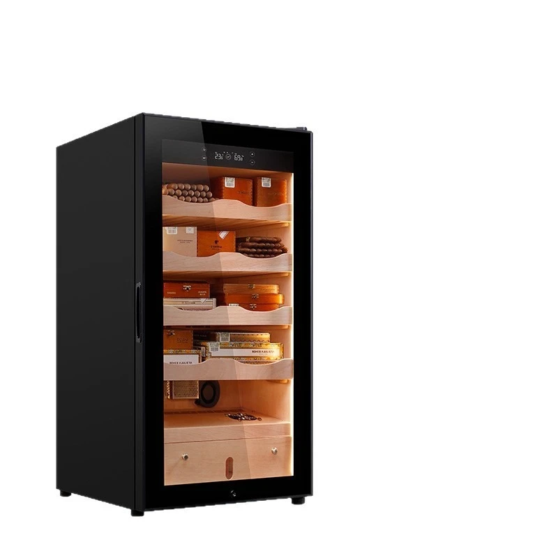 Cigar cabinet, compressor constant temperature and humidity cedar wood household cigar box moisturizing cabinet