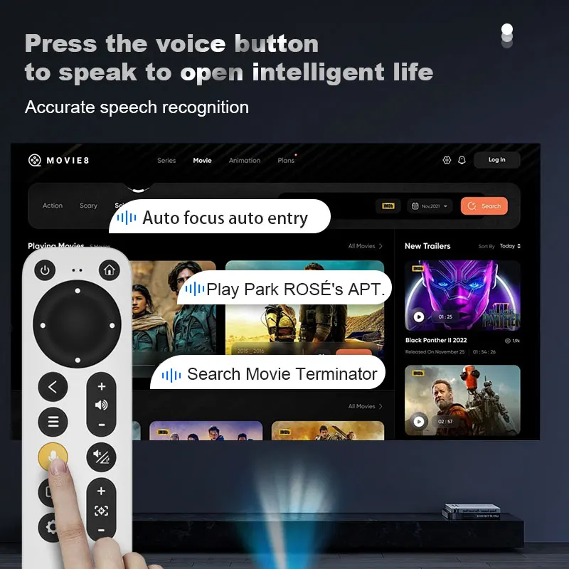 Télécommande de projecteur Dess pour C4 C5 Pro avec bouton vocal