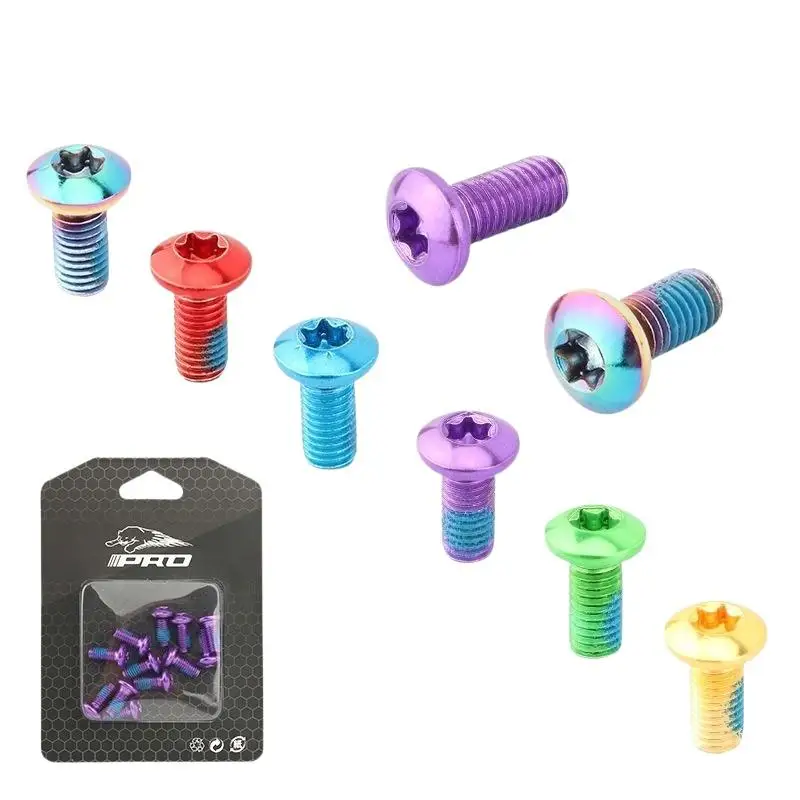 New 12Pcs Bicycle Disc Brake Rotor T25 Red/Blue/Green/Purple/Gold/Plating Screws Steel Alloy For Road Bike 6-Bolt Plate