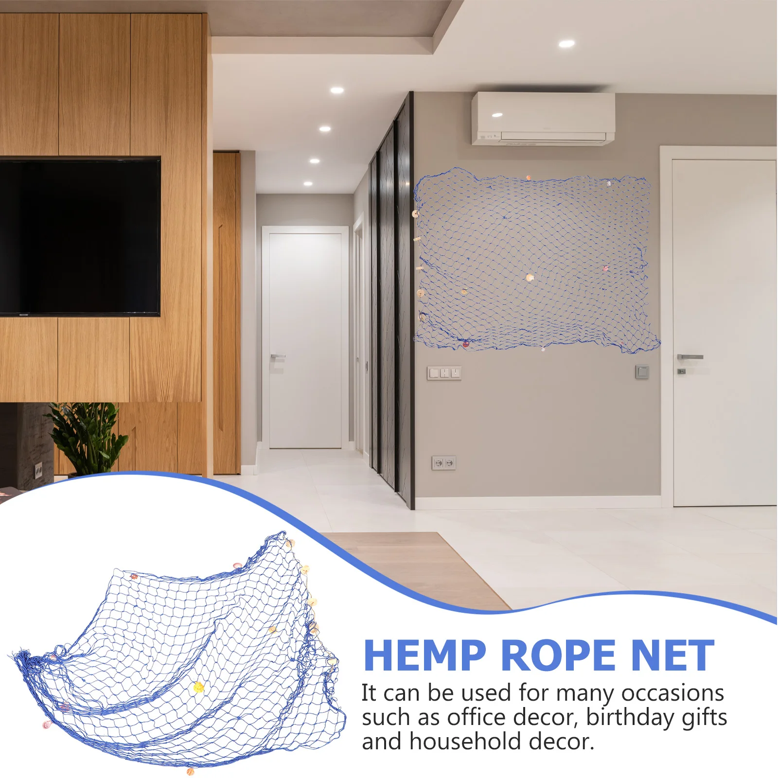 

Aquarium Decorations Mediterranean Fishing Net Fishnet Wall Sea Shells for Decorating