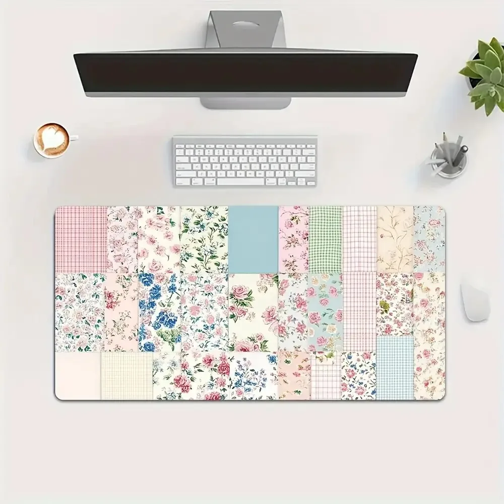 Large-sized multi-color pattern mouse pad with anti-slip rubber base, suitable for office and home use. PC accessory