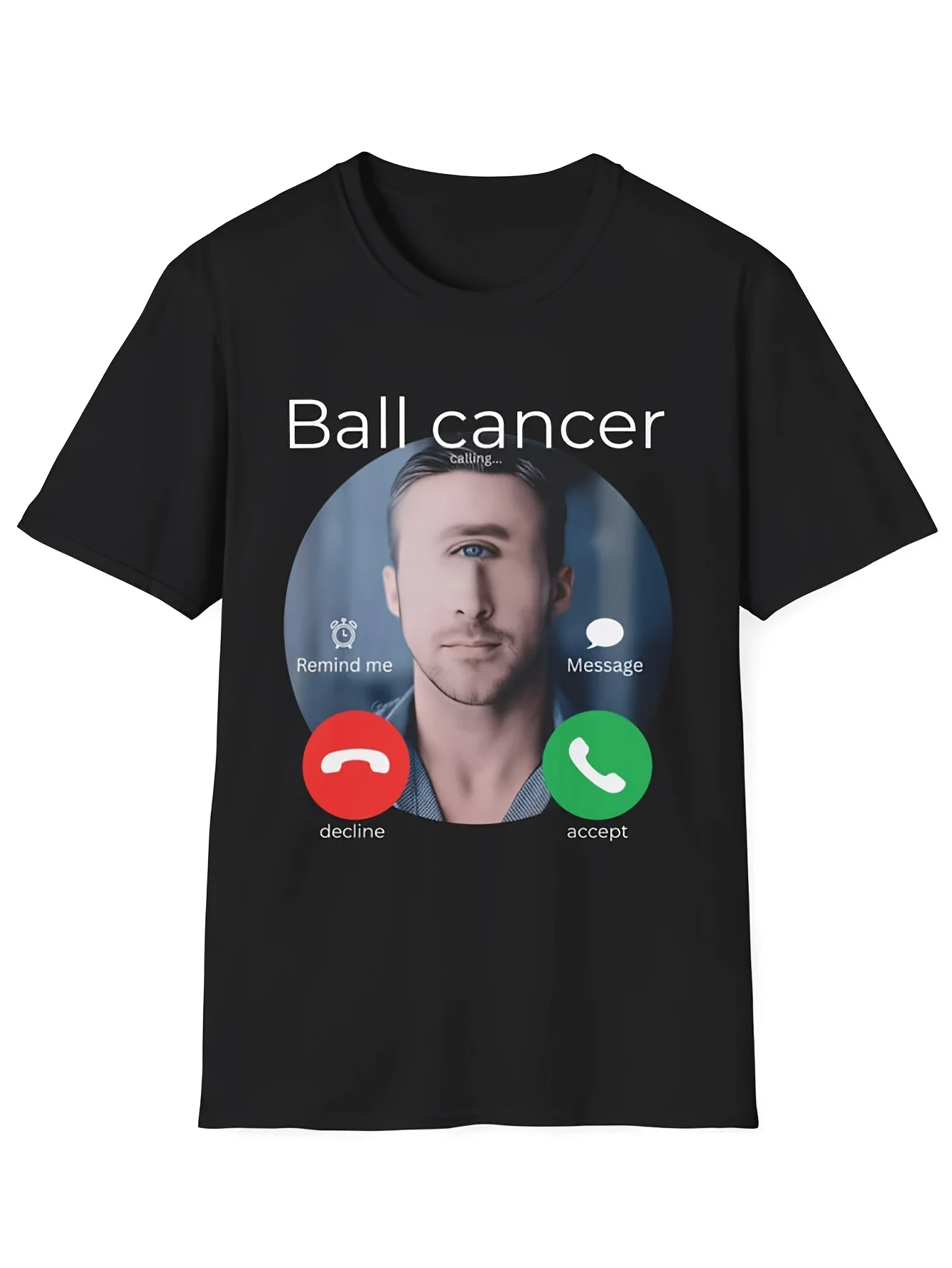 Fun Pattern Call Reminder 'BallCanr' T-shirt Phone Screen Call Pattern Ay Champion Print Pattern Short Sleeve